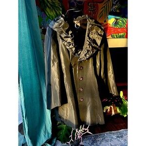 Credibility by Sheri Drobnick stunning lined coat, ruffle collar, size 14 Black